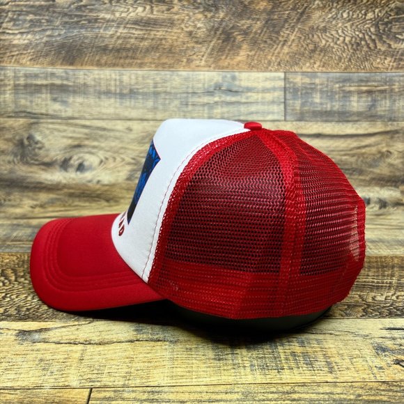 Radiohead Mens Trucker Hat Red Snapback You're All Dead Creep Baseball Cap - Picture 4 of 8